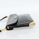 Christian Dior Shoulder Bag Leather Black Gold Auth 181566-3