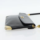 Christian Dior Shoulder Bag Leather Black Gold Auth 181566-4
