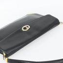 Christian Dior Shoulder Bag Leather Black Gold Auth 181566-6