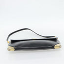 Christian Dior Shoulder Bag Leather Black Gold Auth 181566-5
