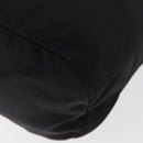 PRADA Kordelzugbeutel Nylon Schwarz Silber Auth 181567-14