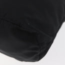 PRADA Kordelzugbeutel Nylon Schwarz Silber Auth 181567-16