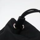 PRADA Kordelzugbeutel Nylon Schwarz Silber Auth 181567-9