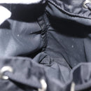PRADA Kordelzugbeutel Nylon Schwarz Silber Auth 181567-19