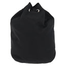 PRADA Kordelzugbeutel Nylon Schwarz Silber Auth 181567-2