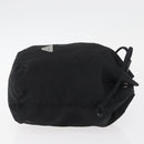 PRADA Kordelzugbeutel Nylon Schwarz Silber Auth 181567-3