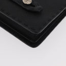 FENDI Clutch Bag Leather Black Silver Auth 181568A-14