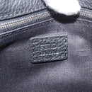 FENDI Clutch Bag Leather Black Silver Auth 181568A-18