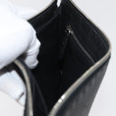 FENDI Clutch Bag Leather Black Silver Auth 181568A-20