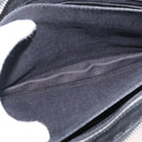 FENDI Clutch Bag Leather Black Silver Auth 181568A-21
