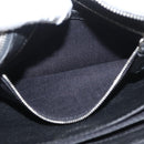FENDI Clutch Bag Leather Black Silver Auth 181568A-25