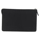FENDI Clutch Bag Leather Black Silver Auth 181568A-2