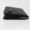 FENDI Clutch Bag Leather Black Silver Auth 181568A-3