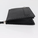 FENDI Clutch Bag Leather Black Silver Auth 181568A-4