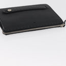FENDI Clutch Bag Leather Black Silver Auth 181568A-6