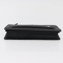 FENDI Clutch Bag Leather Black Silver Auth 181568A-5