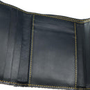 Christian Dior Trotter Canvas Sattel Dreifach-Brieftasche Marinegold Auth 181569V-17