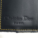 Christian Dior Trotter Canvas Sattel Dreifach-Brieftasche Marinegold Auth 181569V-19