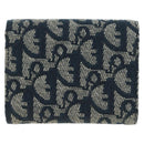 Christian Dior Trotter Canvas Sattel Dreifach-Brieftasche Marinegold Auth 181569V-3