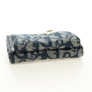 Christian Dior Trotter Canvas Sattel Dreifach-Brieftasche Marinegold Auth 181569V-6