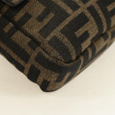 FENDI Zucca Canvas Mamma Baguette Shoulder Bag 2way Black Brown Auth 181574SAM-15