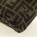 FENDI Zucca Canvas Mamma Baguette Shoulder Bag 2way Black Brown Auth 181574SAM-16