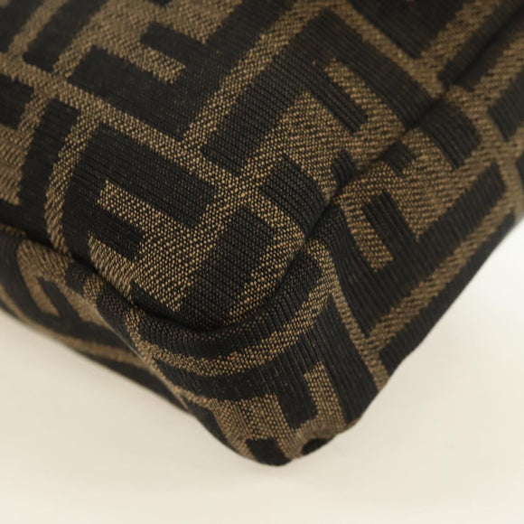 FENDI Zucca Canvas Mamma Baguette Shoulder Bag 2way Black Brown Auth 181574SAM