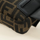 FENDI Zucca Canvas Mamma Baguette Shoulder Bag 2way Black Brown Auth 181574SAM-18