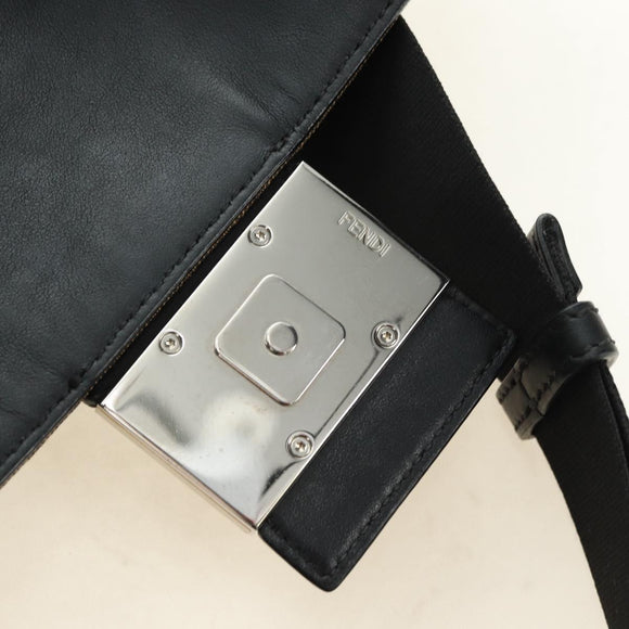 FENDI Zucca Canvas Mamma Baguette Shoulder Bag 2way Black Brown Auth 181574SAM