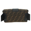FENDI Zucca Canvas Mamma Baguette Shoulder Bag 2way Black Brown Auth 181574SAM-2