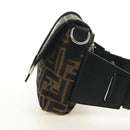 FENDI Zucca Canvas Mamma Baguette Shoulder Bag 2way Black Brown Auth 181574SAM-4