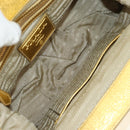 PRADA Chain Shoulder Bag Raffia Beige Gold Auth 181575SAV-10