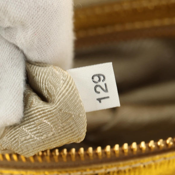 PRADA Chain Shoulder Bag Raffia Beige Gold Auth 181575SAV