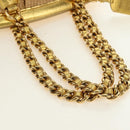 PRADA Chain Shoulder Bag Raffia Beige Gold Auth 181575SAV-7