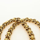 PRADA Chain Shoulder Bag Raffia Beige Gold Auth 181575SAV-14