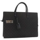 GUCCI GG Canvas Hand Bag Black Silver Auth 181578-1