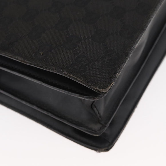 GUCCI GG Canvas Hand Bag Black Silver Auth 181578