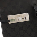 GUCCI GG Canvas Hand Bag Black Silver Auth 181578-10