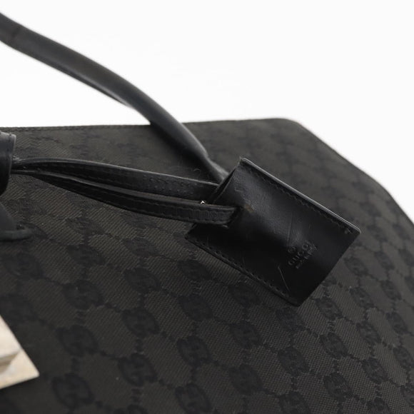 GUCCI GG Canvas Hand Bag Black Silver Auth 181578