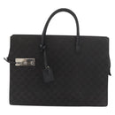 GUCCI GG Canvas Hand Bag Black Silver Auth 181578-13