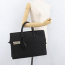 GUCCI GG Canvas Hand Bag Black Silver Auth 181578-26