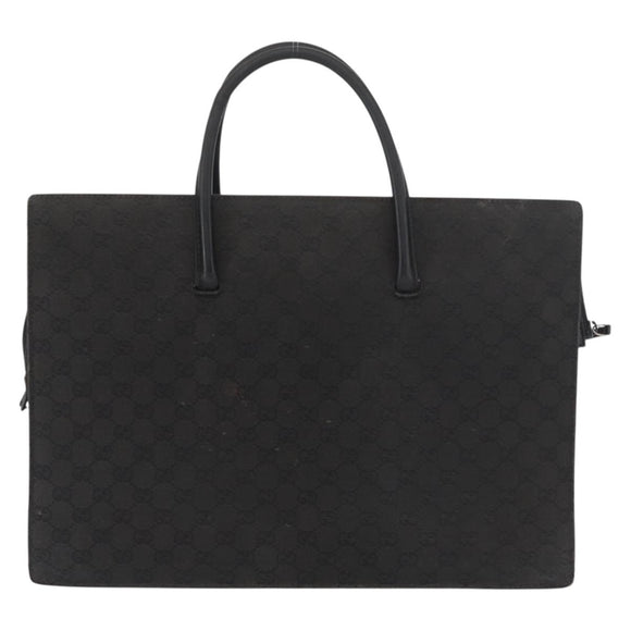 GUCCI GG Canvas Hand Bag Black Silver Auth 181578