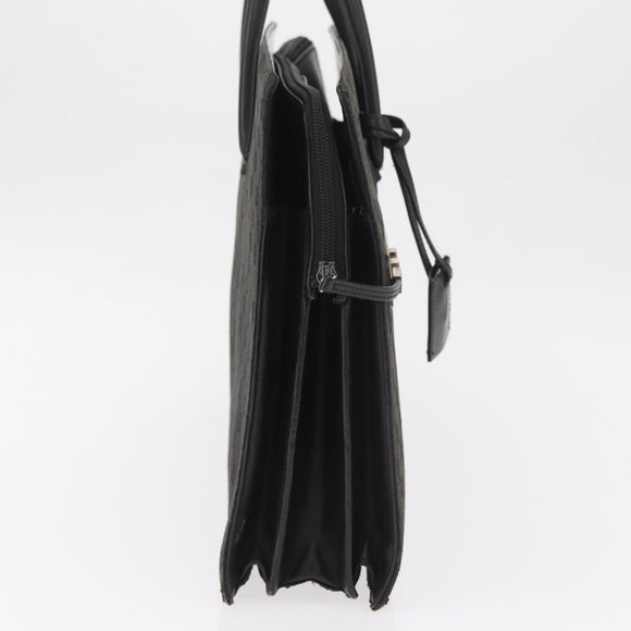 GUCCI GG Canvas Hand Bag Black Silver Auth 181578