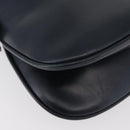 GUCCI Shoulder Bag Leather Navy Gold Auth 181580-10