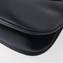 GUCCI Shoulder Bag Leather Navy Gold Auth 181580-11