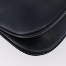 GUCCI Shoulder Bag Leather Navy Gold Auth 181580-12