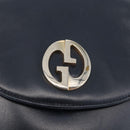GUCCI Shoulder Bag Leather Navy Gold Auth 181580-14