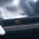 GUCCI Shoulder Bag Leather Navy Gold Auth 181580-16