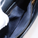 GUCCI Shoulder Bag Leather Navy Gold Auth 181580-22