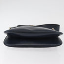 GUCCI Shoulder Bag Leather Navy Gold Auth 181580-9